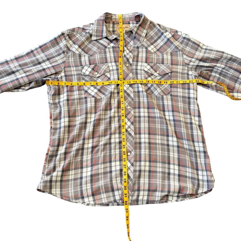 Wrangler Western Plaid Snap Button Shirt Men’s XL